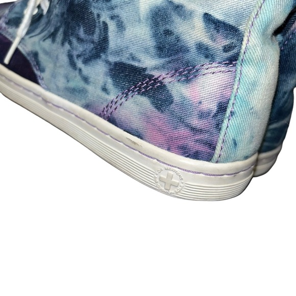 Dr Martens Hackney Acid scrunch washed Canvas Denim tie dye shoes size 10 hi top - Picture 5 of 6